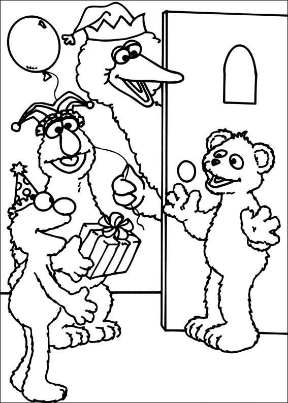 Sesame Street Birthday Coloring Pages