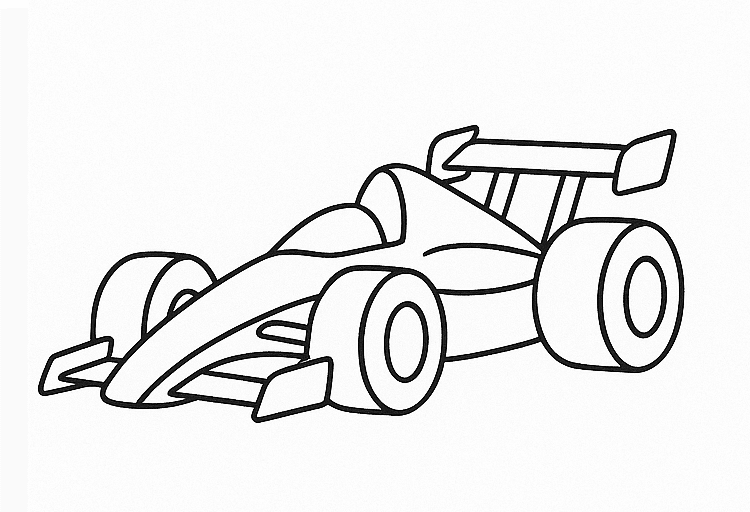 Simple Race Car Coloring Page