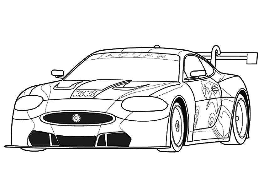 Sleek Racecar Coloring Page