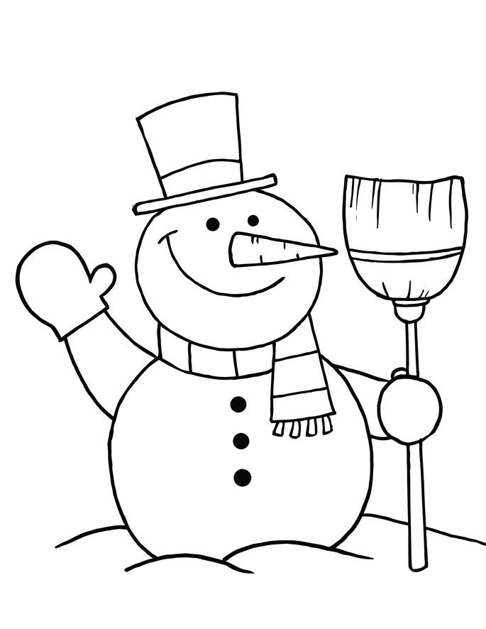 Snowman Coloring Pages For Kids 2