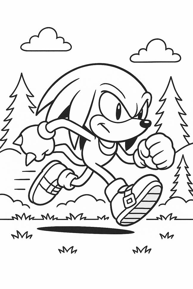 Sonic Running Coloring Page