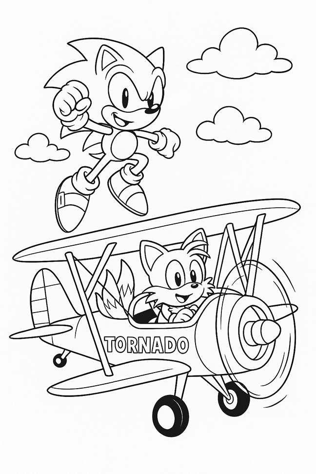 Sonic And Tails Coloring Page