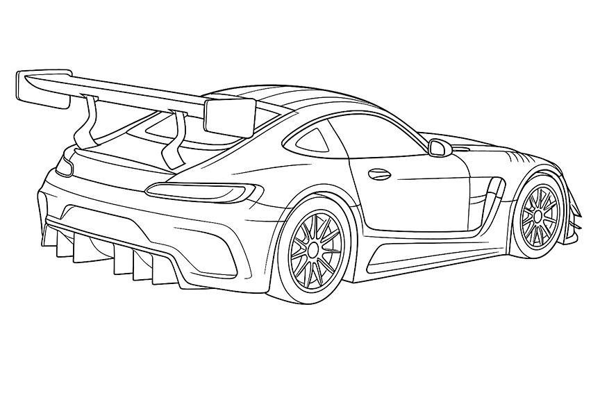 Spoiler Race Car Coloring Page