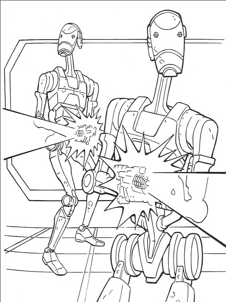 Star Wars Battle Droids Coloring Page