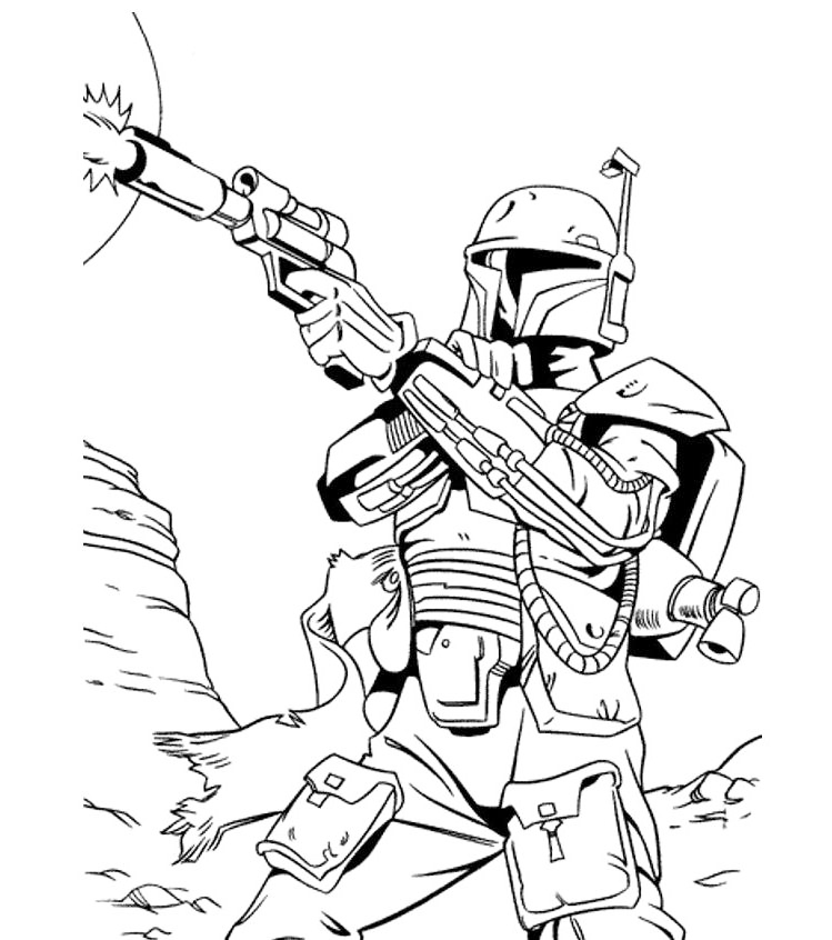 Star Wars Boba Coloring Page