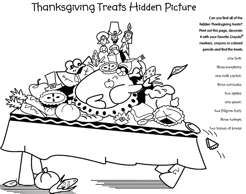 Thanksgiving Food Coloring Pages For Kids