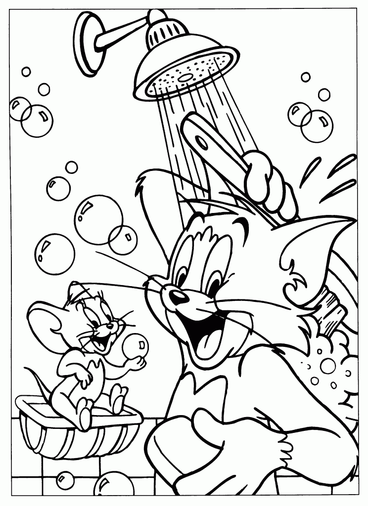 Tom and Jerry Coloring Page For Kids