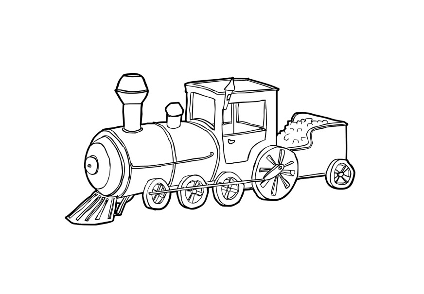 Train Engine Coloring Page