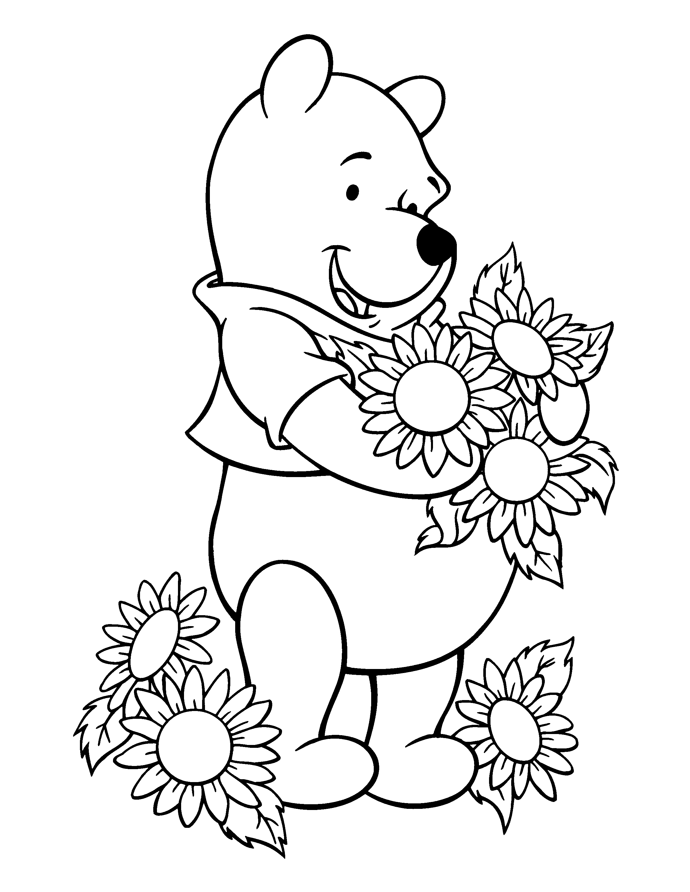 pooh bear coloring pages birthday party