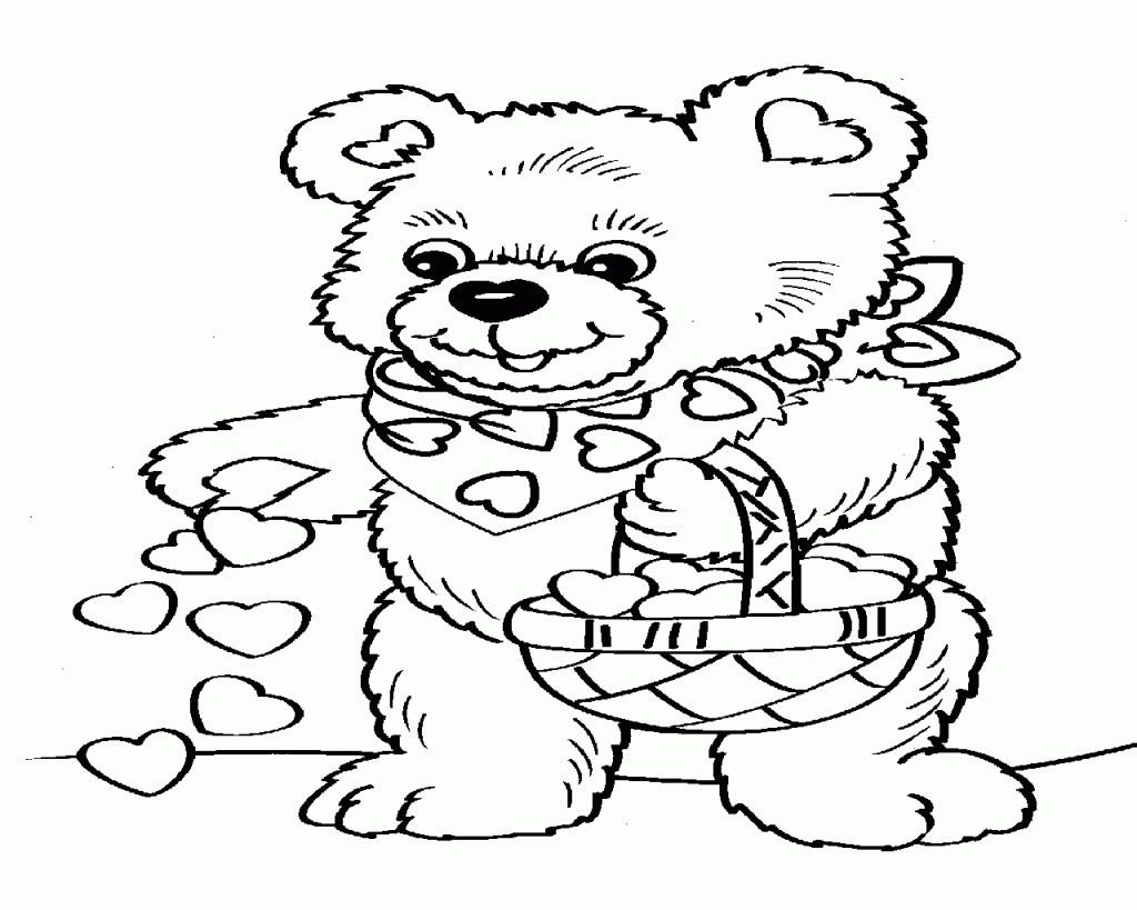 Winnie The Pooh Valentine Coloring Pages