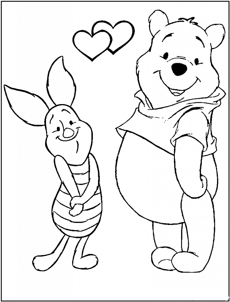 Winnie The Pooh Valentine Coloring Pages