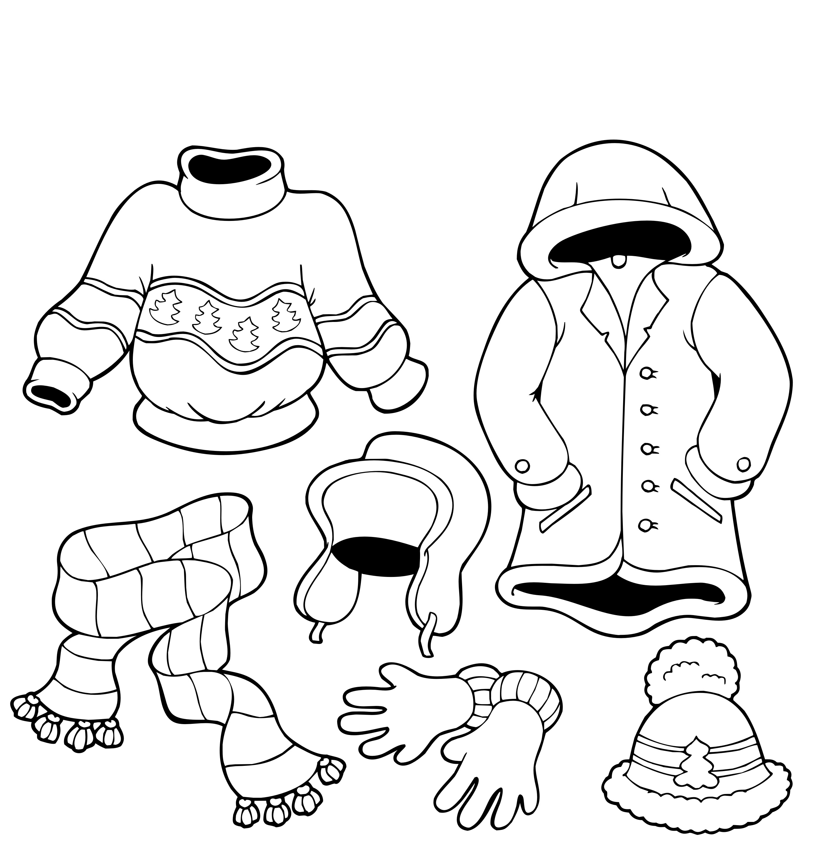  Winter Clothing Coloring Pages For Kids 4