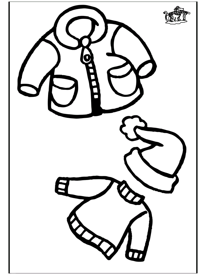 Winter Clothing Coloring Pages For Kids