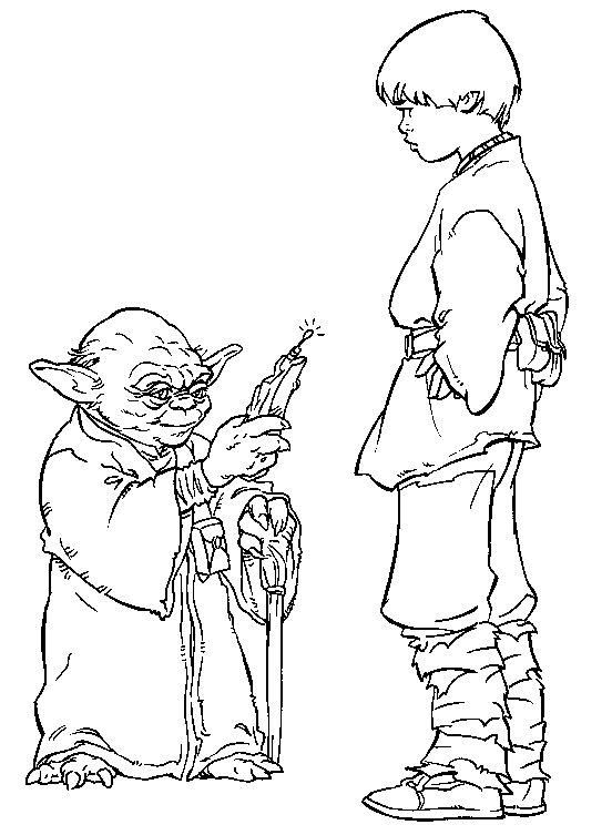 Yoda and Anakin Skywalker - Star Wars Coloring Pages