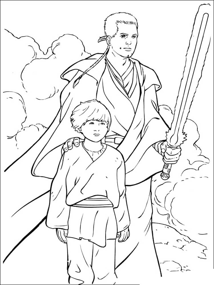 Young Anakin Skywalker Star Wars Coloring Page
