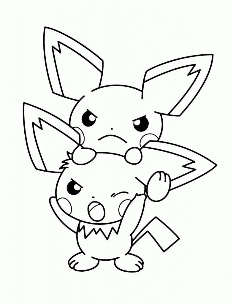 2 Pichu Pokemon Coloring Pages