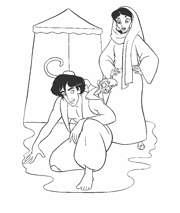Aladdin Coloring Pages For Kids