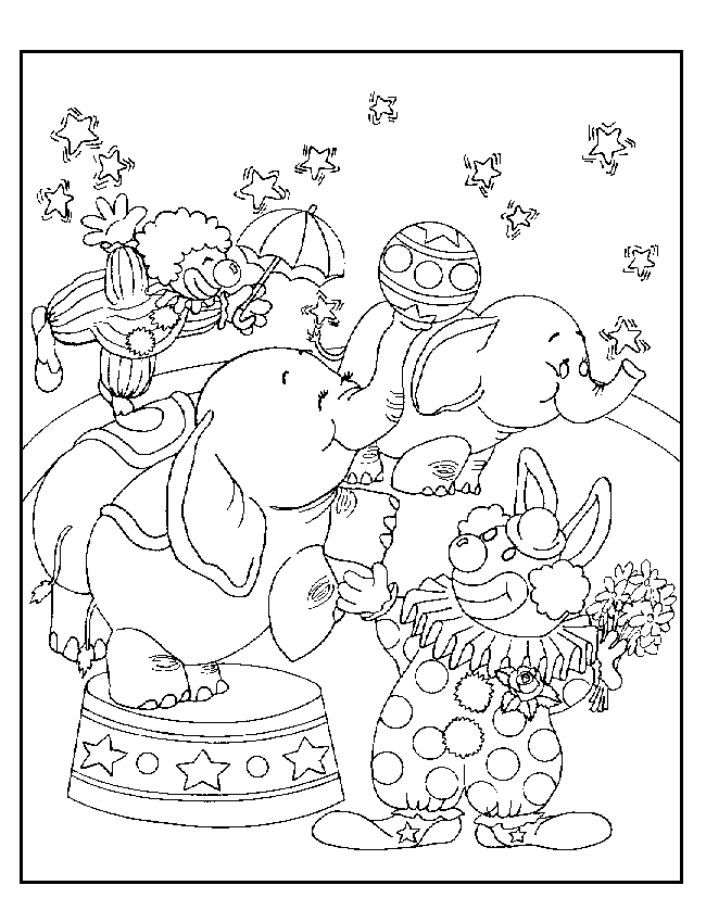 Animal Performers At The Circus Coloring Page