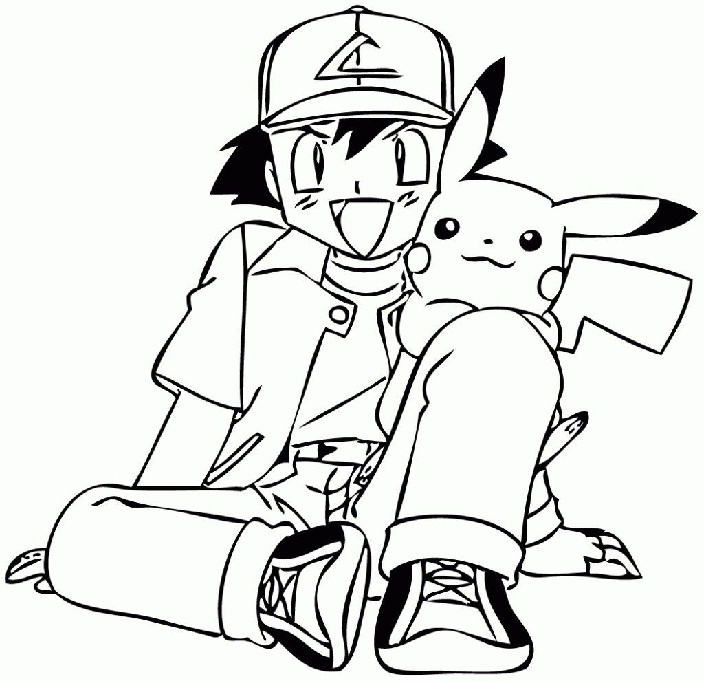 Ash and Pikachu Pokemon Coloring Pages