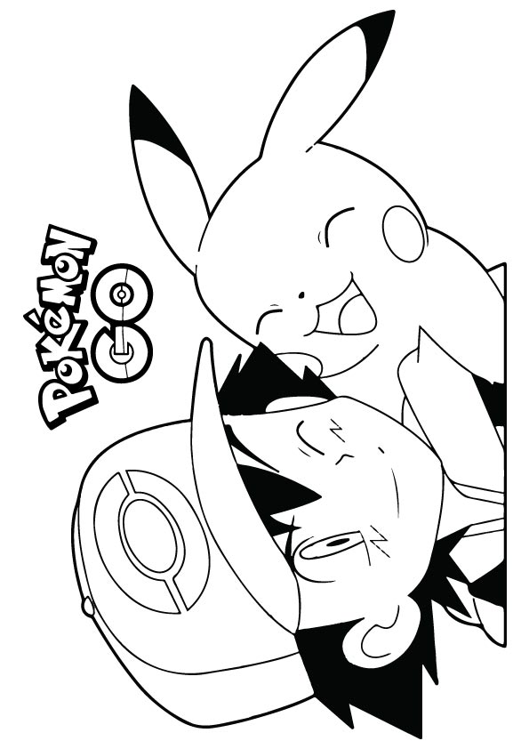 Ash And Pikachu Pokemon Go Coloring Pages