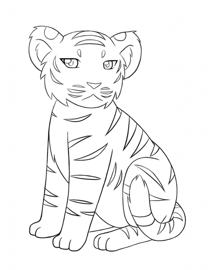 Baby Tiger Coloring Pages