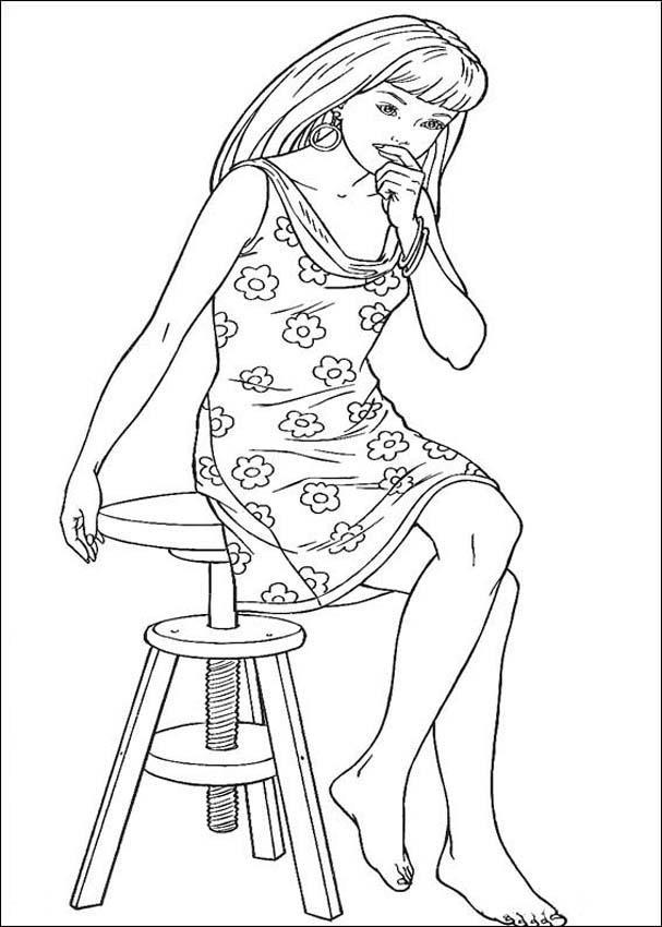 Barbie para colorir  Barbie coloring pages, Barbie drawing, Barbie coloring