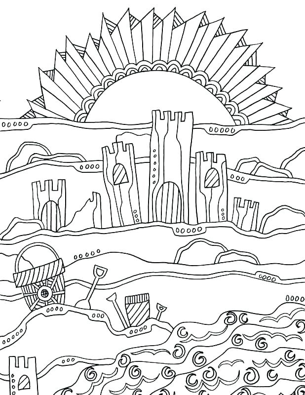 Beach Scene Coloring Pages