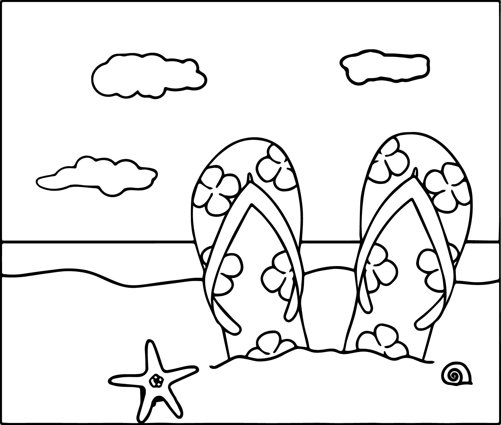 Free Beach Coloring Pages 7