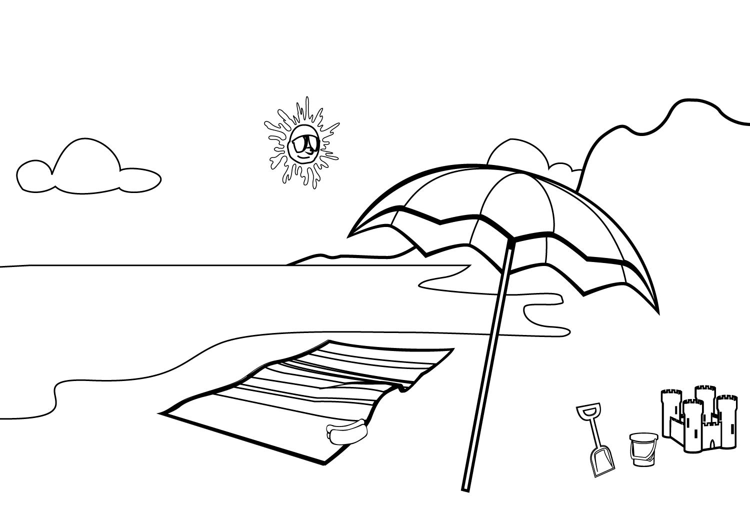 Beach Coloring Pages Beach Scenes Activities