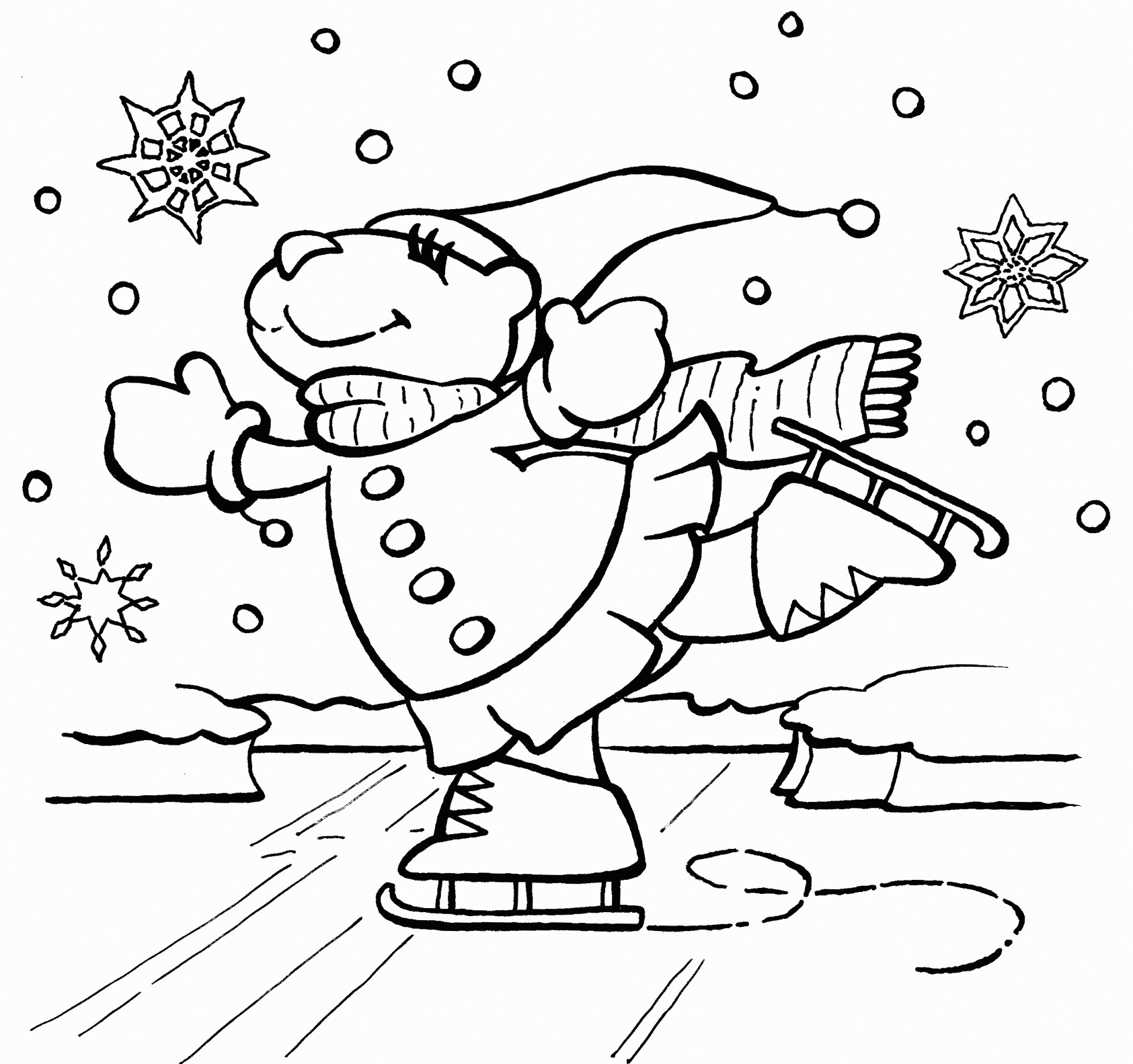 preschool coloring pages for winter