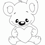 Bear With Big Heart Coloring Page