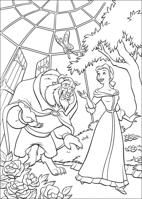 Beauty and The Beast Coloring Pages For Kids