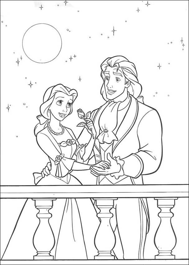 beauty and the beast enchanted christmas coloring pages