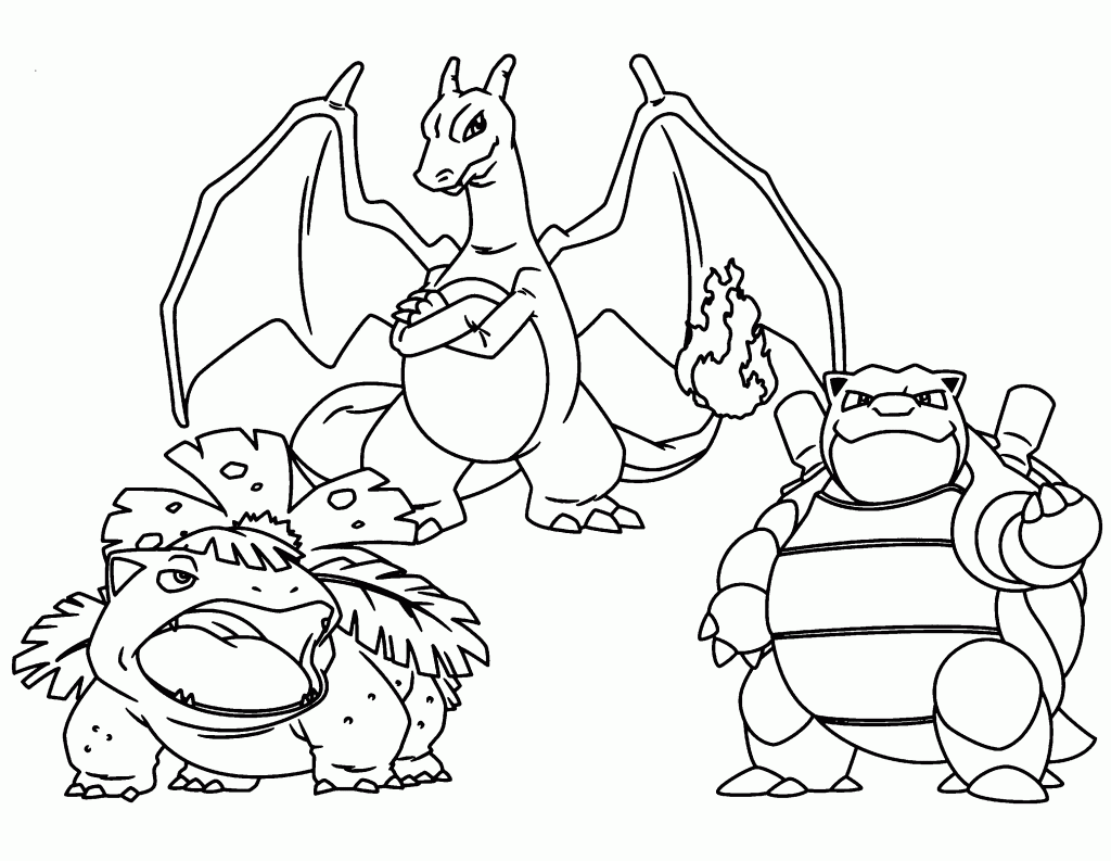 Big Pokemon Characters Coloring Page