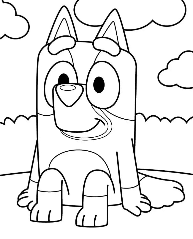 Bluey Dog Coloring Page