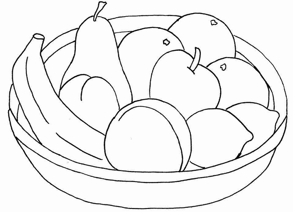 Bowl Of Fruit Coloring Page