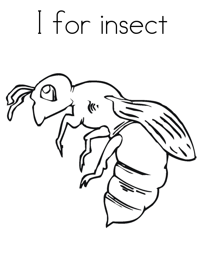 I for Insect Coloring Page