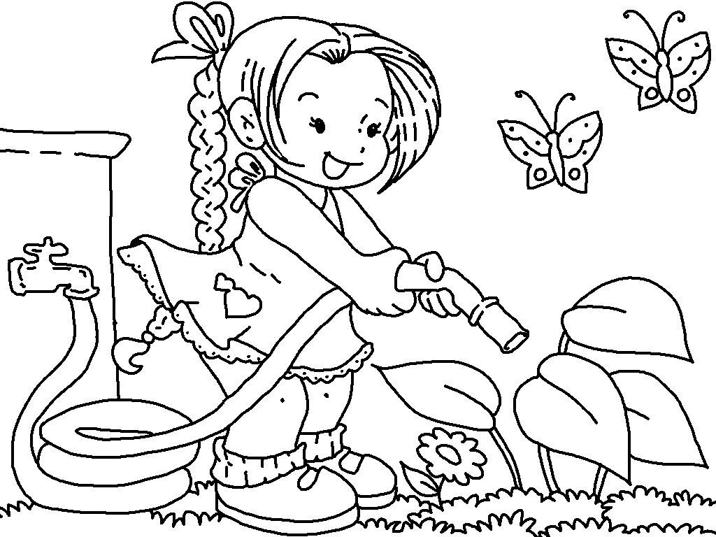 Butterflies In The Garden Coloring Page