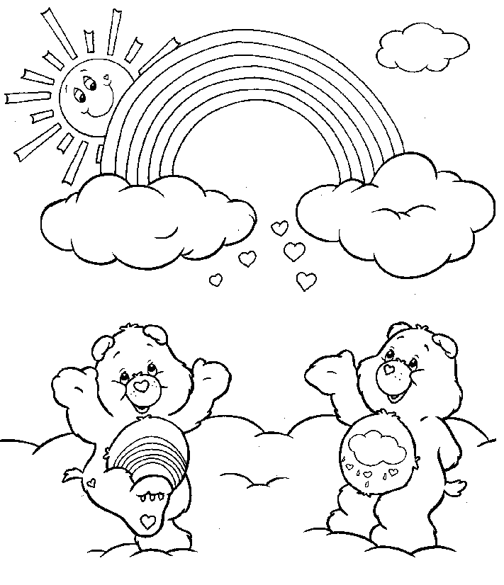 Care Bares Rainbow Coloring Page