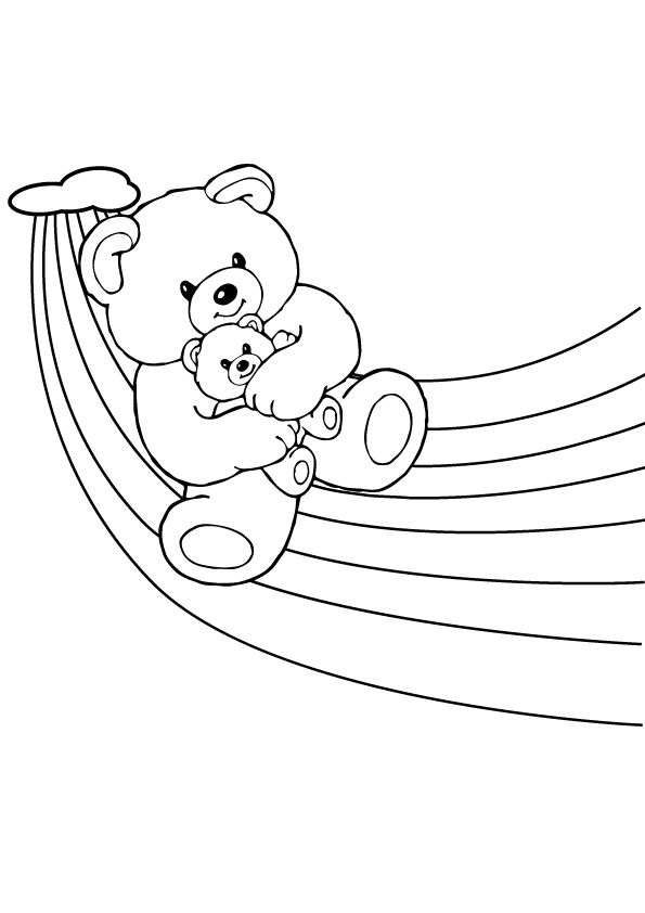 Carebear On A Rainbow Coloring Page