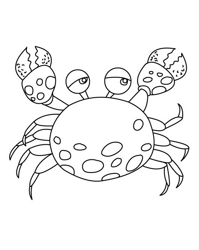 Cartoon Crab Coloring Pages