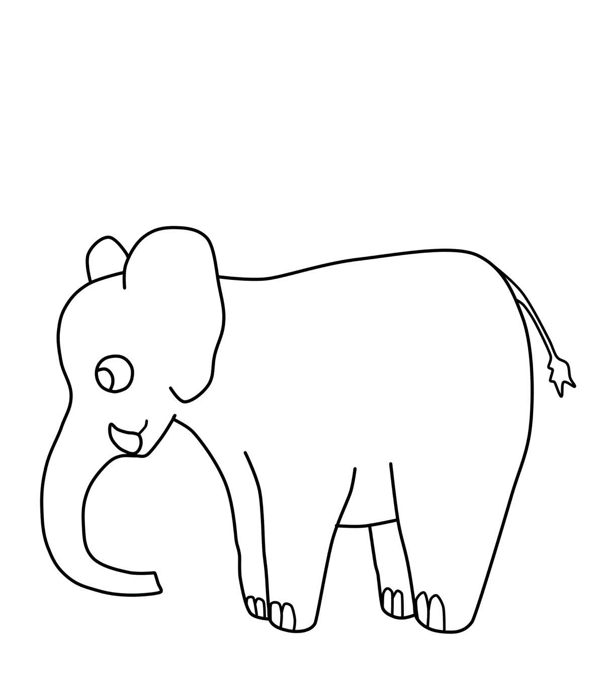 Cute Elephant Coloring Pages - Printable Free and Easy for Kids