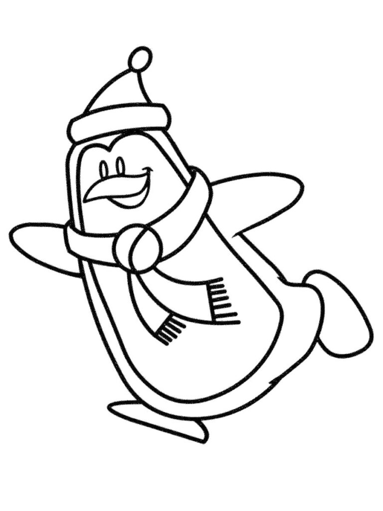 Cartoon Penguin Coloring Page