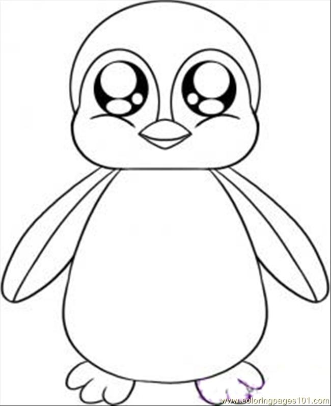 Penguin Cartoon Coloring Pages 1