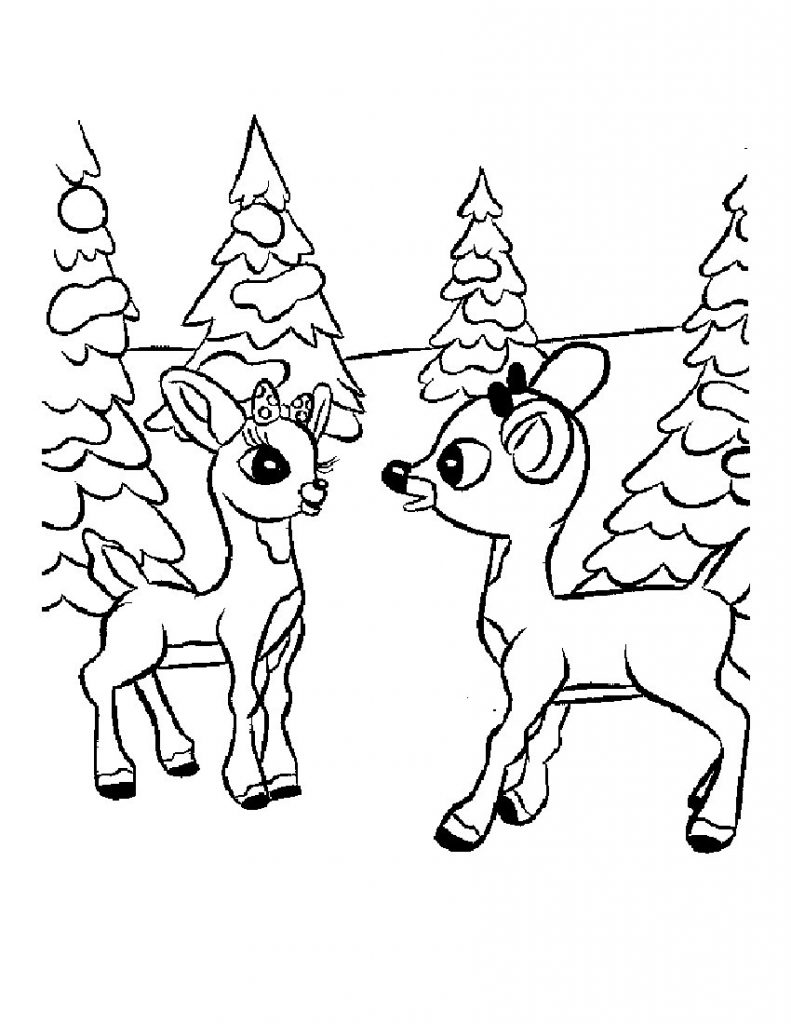 Cartoon Reindeer Coloring Pages