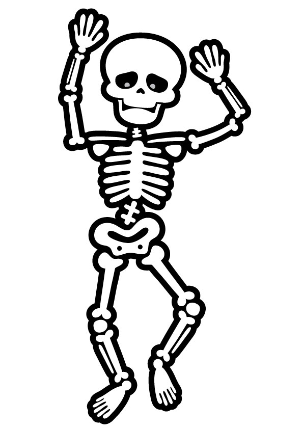 Cartoon Skeleton Coloring Page