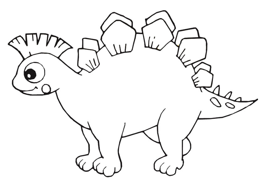 Cartoon Stegasaurus Coloring Page