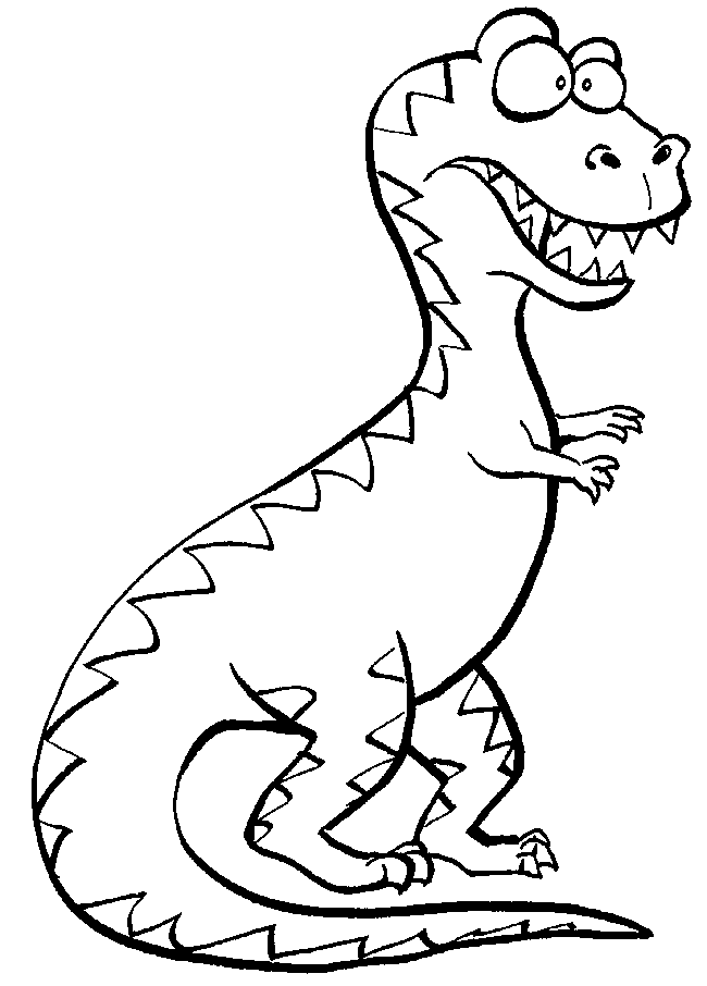 Cartoon Trex Dinosaur Coloring Page