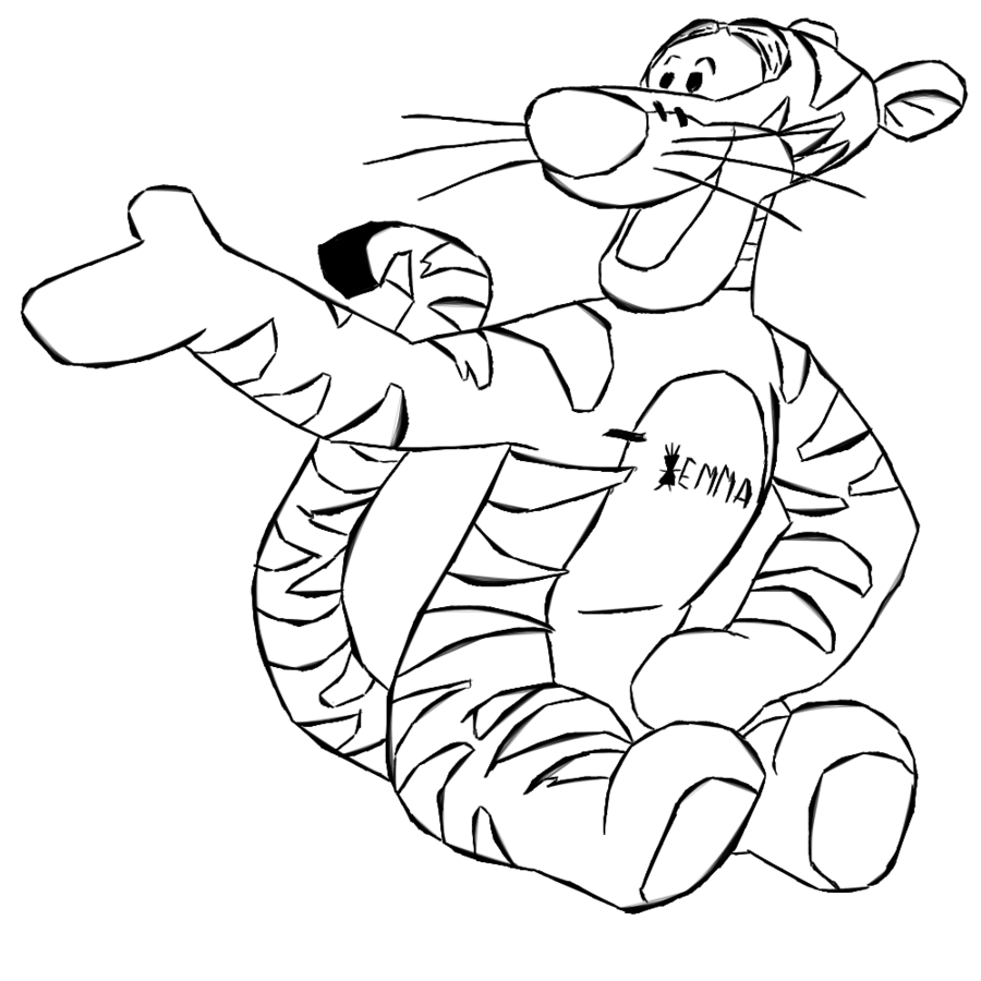 Cartoon Tiger Coloring Pages