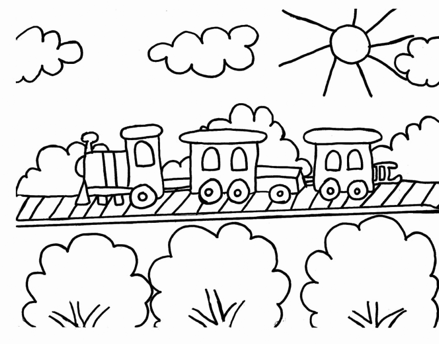 Cartoon Train Coloring Page